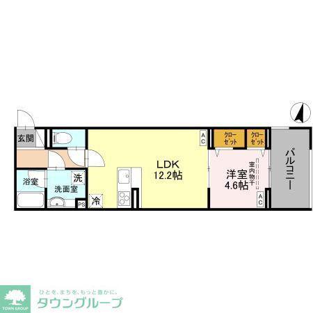 D-SERENO志木柏町(1LDK/2階)の間取り写真