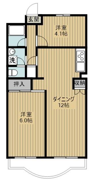 サンヴェール(2LDK/1階)の間取り写真