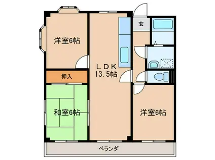 VIP桜井(3LDK/3階)の間取り写真