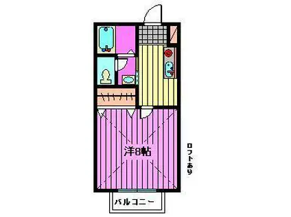 ラ・ヴィーニュIII(1K/2階)の間取り写真