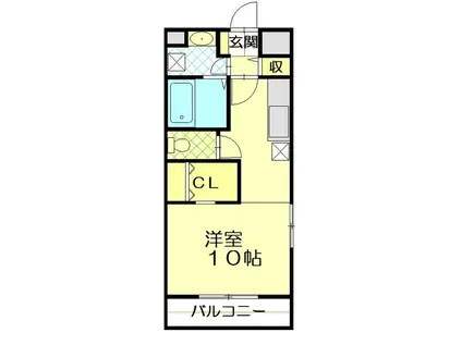 ルネス 新富町スクエア(ワンルーム/4階)の間取り写真