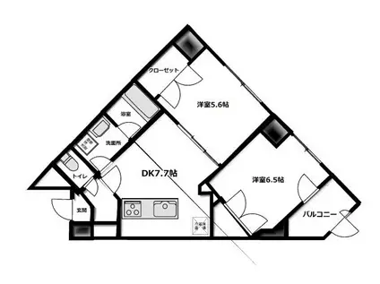 COCOハウス西葛西(2DK/9階)の間取り写真