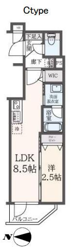 ハーモニーレジデンス東新宿(1LDK/3階)の間取り写真