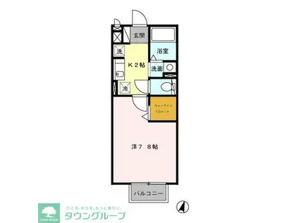 ヴェルデ(1K/2階)の間取り写真