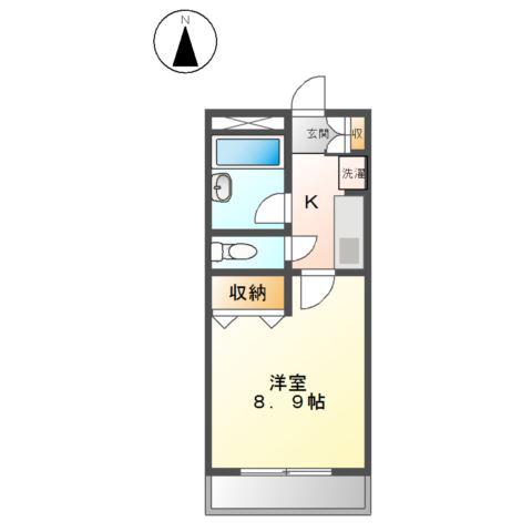 カドーラ(1K/4階)の間取り写真
