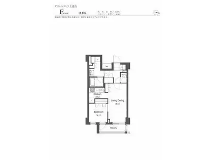 プライムアーバン長原上池台(1LDK/2階)の間取り写真