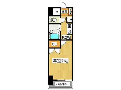 プライマル西船橋(1K/5階)の間取り写真