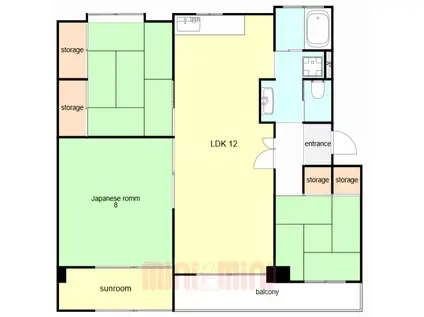 山御影マンションF棟(3LDK/4階)の間取り写真