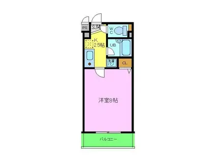 白鷺TKハイツ2号館(1K/2階)の間取り写真