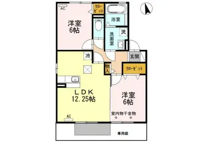 SUNNY TERRACE III(2LDK/1階)の間取り写真