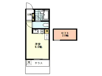 ハイツルーセント(ワンルーム/1階)の間取り写真