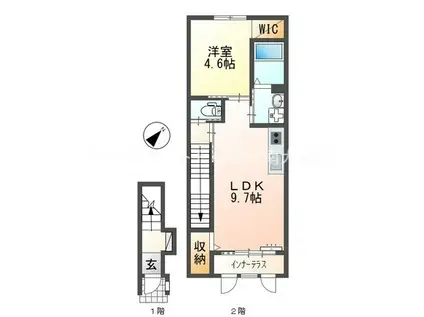 クルール(1LDK/2階)の間取り写真