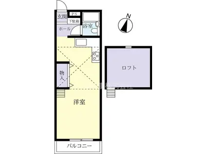平石コーポ(ワンルーム/2階)の間取り写真