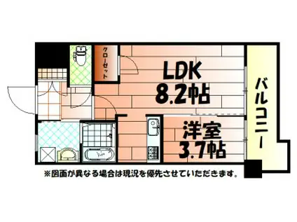 PLACE COURT(1LDK/8階)の間取り写真