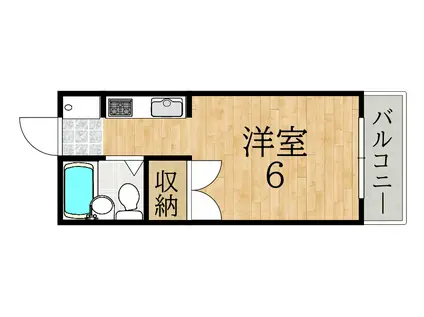 エクセレント河(1K/2階)の間取り写真