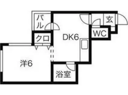 アヴニール(1DK/3階)の間取り写真