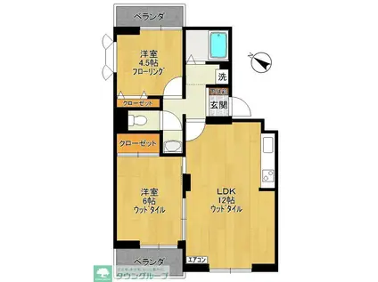 メゾン21(2LDK/2階)の間取り写真