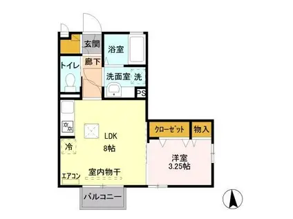 ヴィラ・キャロットA(1LDK/1階)の間取り写真