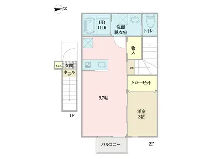 ANYRE高砂I(1LDK/1階)の間取り写真