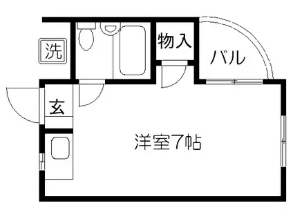 京阪鴨東線 出町柳駅 徒歩10分 2階建 築45年(ワンルーム/2階)の間取り写真