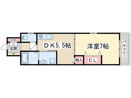 NLC新大阪パート3(1DK/5階)の間取り写真