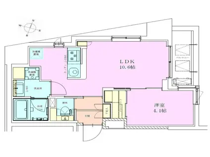 恵比寿レジデンス参番館(1LDK/7階)の間取り写真