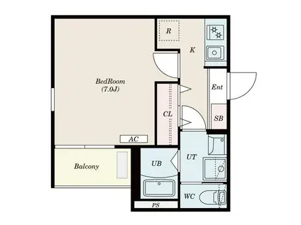KATZE中村公園(1K/2階)の間取り写真