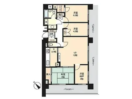 戸塚北パーク・ホームズ(3SLDK/3階)の間取り写真