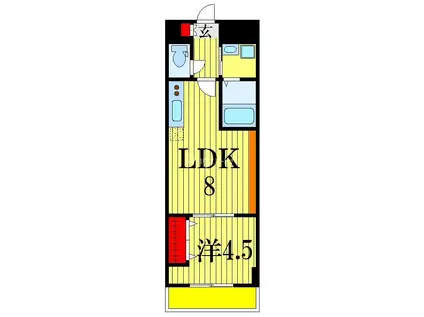 第15花園ビル(1LDK/5階)の間取り写真