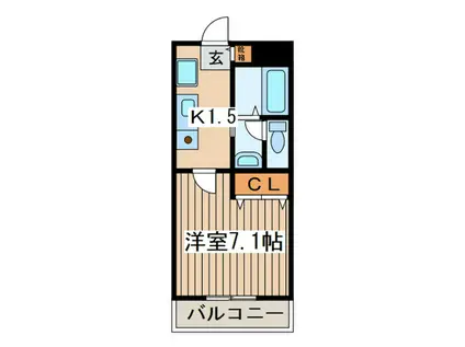 コンフォートN(1K/2階)の間取り写真