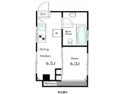 セントラルビル(1DK/2階)の間取り写真