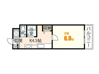 谷岡ビル1号館(1K/1階)の間取り写真