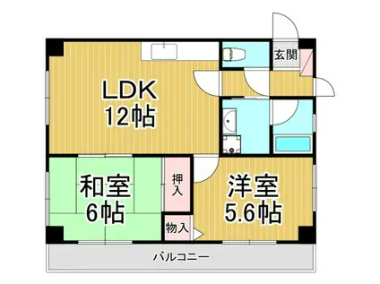 エステートウエヤマ(2LDK/3階)の間取り写真