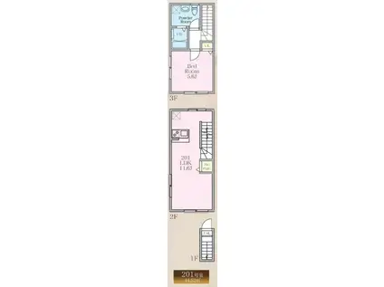 ノーザンロード東武練馬II(1LDK/2階)の間取り写真