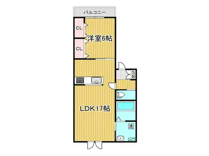 南浜町6番 AP(1LDK/1階)の間取り写真
