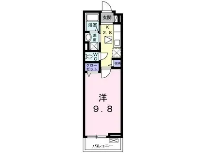 ウィステリア(1K/1階)の間取り写真