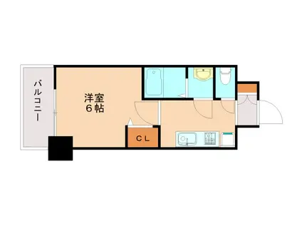 プレサンス三宮セントウエル(1K/6階)の間取り写真