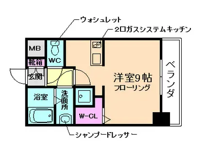 ツバサ西梅田グロリエ(ワンルーム/8階)の間取り写真