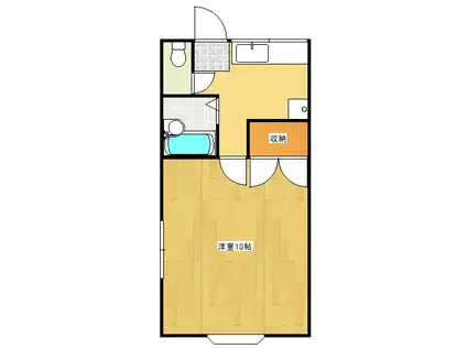 ラ・スールⅠ(1K/2階)の間取り写真