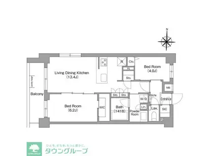 コンフォリア・リヴ永福町(2LDK/1階)の間取り写真