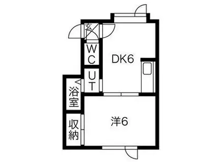 ベルハイムIII(1DK/1階)の間取り写真