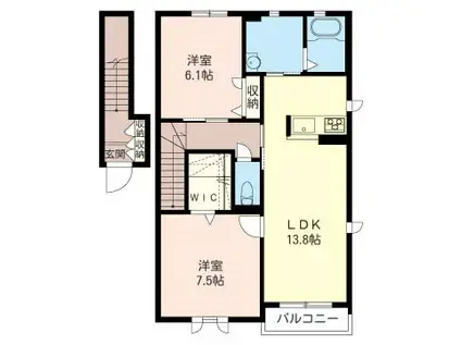 アミコートA(2LDK/2階)の間取り写真