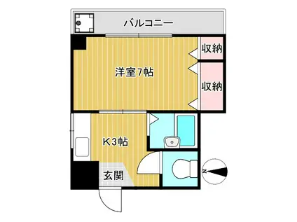 板倉ビル(1K/2階)の間取り写真