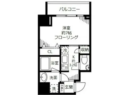 ファインクレスト護国寺(1K/3階)の間取り写真