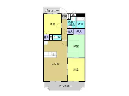 エクセル進成(3LDK/2階)の間取り写真