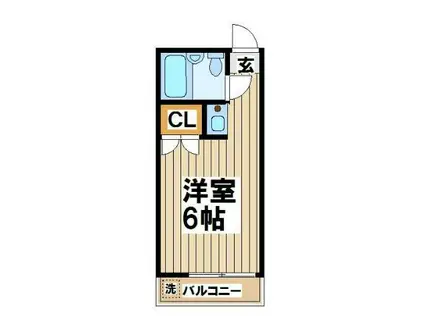 ベルシオン和泉(ワンルーム/2階)の間取り写真