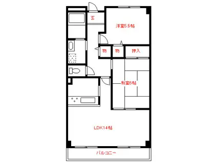 グランプレジール(2LDK/3階)の間取り写真