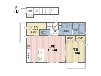 ブライト浜田山(1LDK/2階)の間取り写真