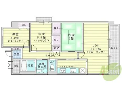 MINOO HILLS(3LDK/4階)の間取り写真