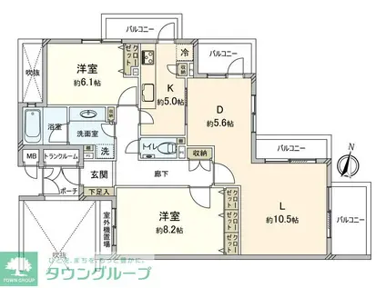 グランクラスタ浜田山(2LDK/3階)の間取り写真